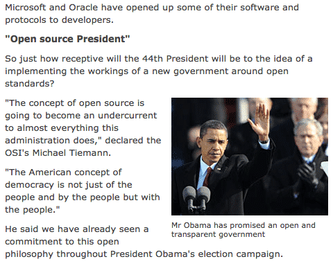 Obama promette una pubblica amministrazione open source